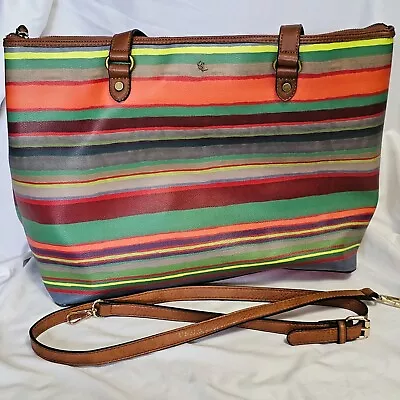 Elliott Lucca Green Orange Multi-color Hard-shell Tote Bag Purse • $17.07