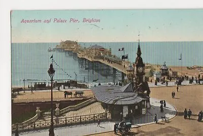 £2 • Buy Brighton, Aquarium & Palace Pier 1915 Postcard, B178