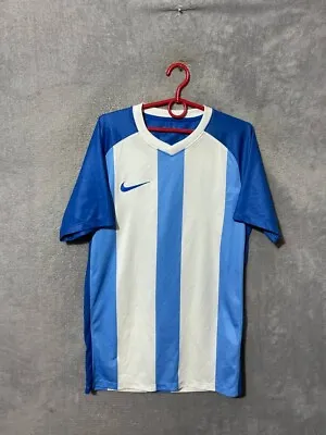 Nike Jersey Football Shirt MALAGA STYLE WHITE BLUE Polyester Mens Size S • $25.49