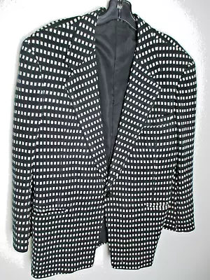 Vintage OpArt Esquire Sport Coat Blazer Black White 36? Soft Smoking Jacket S? • $78