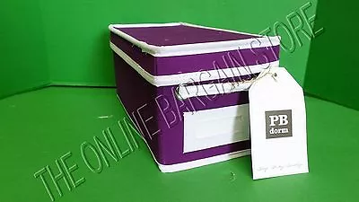 $12.59 • Buy Pottery Barn PB Teen Kids Canvas Storage Organize Mini Bin Box Basket Plum