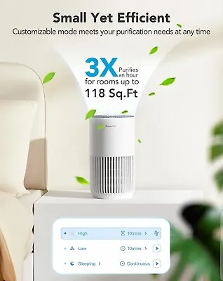 GoveeLife Mini Air Purifier For Bedroom  Model H7126 White New • $43