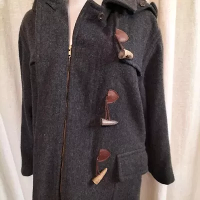 Vintage Burberry Grey Wool Duffle Coat • $350