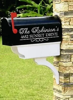 Custom Mailbox Address Vinyl Decal Sticker Name Street Lettering Various Colors • $8.50