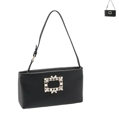 ROGER VIVIER Shoulder Bag Mini RV Night Lily Broche Vivier Clutch Bag Mini Bag • $1035