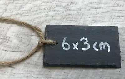 X 6 Handmade Slate Mini Chalkboard Name Tags Wedding Favours Party’s Christmas • £6