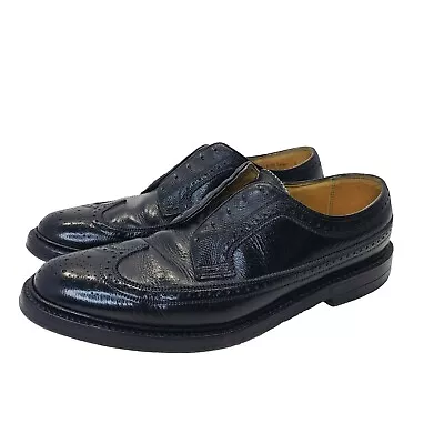 Vintage Florsheim Imperial Black Longwing 638364 Shoe V Cleat 5 Nail US 9B • $60