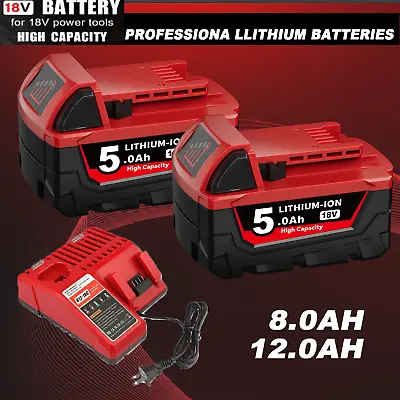 Battery For Milwaukee For M18 18V 12.0AH Extended Lithium 48-11-1890 / Charger • $21.92