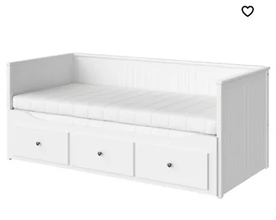 IKEA Hemnes Day-bed W 3 Drawers/2 AVSANG Mattresses White/with Split Cream Matt • £200