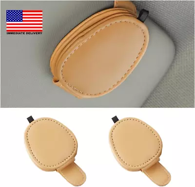 2 Pcs Sunglass Holder For Car Magnetic Leather Eyeglass Mount Ticket Card Clip • $7.06
