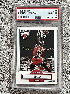 Psa 8 Near Mint 1990 Fleer Michael Jordan Bulls Hof #26 • $0.01