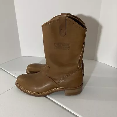 Vintage USA Mens Carolina Western Engineer Brown Leather Pull On Boots Size 10 D • $118.99