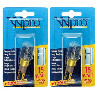 £14.49 • Buy 2 X WHIRLPOOL MAYTAG American T-Click Fridge Freezer Lamp Light Bulb 15 Watt 15W