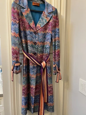 $699 • Buy Missoni Trench Coat New Size 6 Made In Italy
