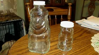 Lot 2 Vintage Grapette Soda Clown & Bear Jelly Jam Clear Glass Jar Bottle  • $12.99