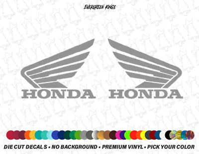 Honda Racing Wings Decals Stickers 2 Sticker Set - Cars ATVs MX Motocross Racing • $9.98