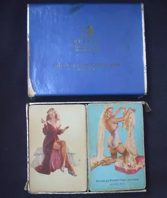 1950 Gillette Gil Elvgren Pinup Girls Double Deck Playing Cards + Box Incomplete • $22