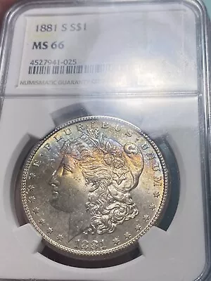 1881-S $1 NGC MS66 Morgan Dollar Obverse Rainbow Toned Superb GEM Very Flashy • $238.05