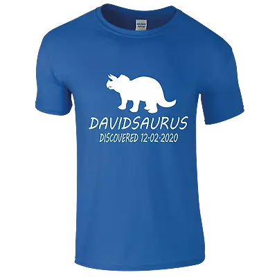 Personalised DINOSAUR T-SHIRT Children's Fun Gift Names Triceratops Top T-Rex • £8.99