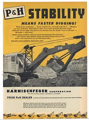 1952 Harnischfeger Co. Ad: P & H Shovels - E.D. Clemente - West New York NJ • $17.76