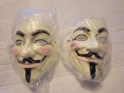 $9.99 • Buy 2 Pack Of V For Vendetta Mask Fawkes Anonymous Halloween Cosplay Party Costume