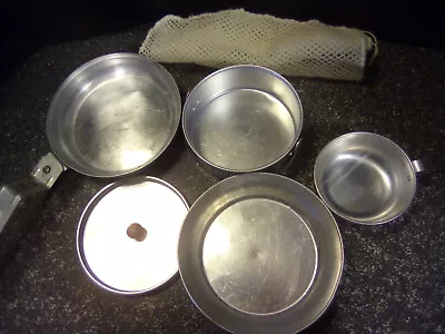 Vintage Aluminum Mess Kit  5-Piece Camping Cooking Set • $10