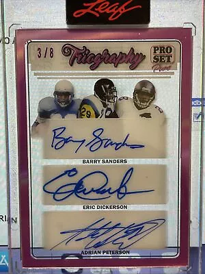 2023 Leaf Pro Set Triography Barry Sanders Dickerson Peterson 3/8 • $229