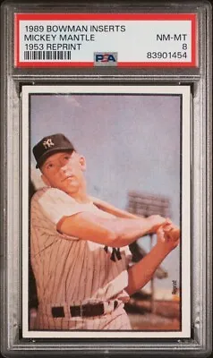 1989 Bowman Inserts Mickey Mantle 1953 Reprint | PSA 8 | New York Yankees HOF • $32.99