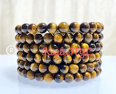 Wholesale Lot 6 Pcs Tigers Eye 6mm 7.5” Crystal Healing Stretch Bracelet • $15