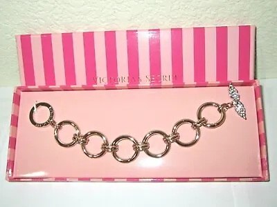 NEW GIFT BOX Victoria Secret Angel Wing Crystal Rhinestone Pave Toggle Bracelet • $19.99