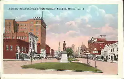 Macon Georgia GA Mulberry Street Scene Vintage Postcard • $9.89