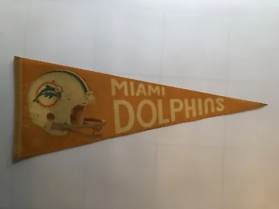 Vintage Miami Dolphins NFL Felt Pennant Flag Burgee 2 Bar Helmet • $10