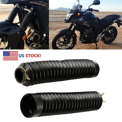 Pair 10.63'' Motorcycle Front Fork Cover Gaiters Gators Boots For Honda Suzuki • $13.59