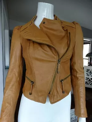 VERO MODA Leather  Burt  Moto Jacket Medium • $65.08