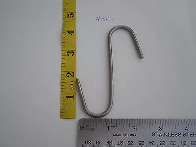 25 Pcs. Heavy Duty Stainless Steel Medium Meat/poultry S Hooks 4  X 4mm. • $32.99