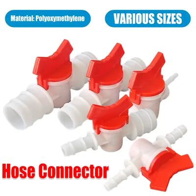 Inline Shut Off Valve Barbed Tap Connector Plastic Garden Hose Joiner ANY SIZES • £2.96