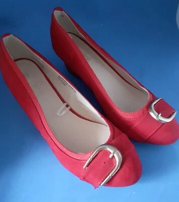 £5.99 • Buy Flore (matalan) Size 6 Wide Shoes. Red Suede Wedge Heel