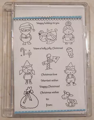 Used A Muse Clear Stamps Christmas Xmas Holidays Winter Santa Elves Presents • $8.99