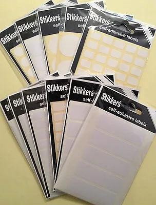 Sticky Blank White Plain Labels (2 PACKS) Self Adhesive Address Labels Stickers • £2.49
