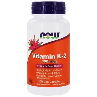 $10.75 • Buy NOW Foods Vitamin K-2,100mcg, 100 Vcaps