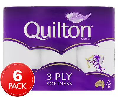 $9.90 • Buy 6x Quilton Toilet Paper Tissue Rolls 3-Ply 180 Sheets - Toilet Tissue Rolls