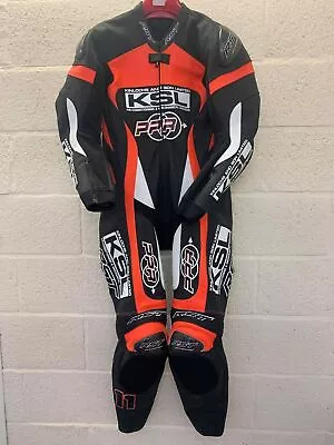 ​RST Pro Series One Piece Leather Motorcycle Suit Olsen No.11 40  Chest Flo Red • $373.52