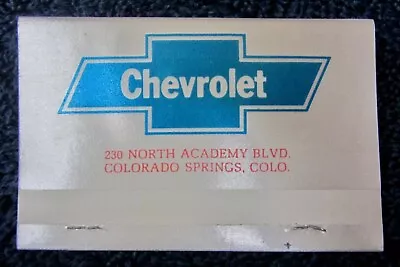 NEW Vtg WILLIAMS CHEVROLET DEALERSHIP Full Matchbook Chevy Car COLORADO SPRINGS • $5.95