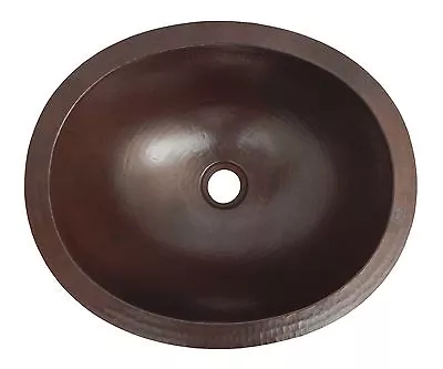 Mexican Copper Bathroom Sink Hand Hammered Oval Drop In  01 Dark Patina • $110.99