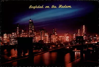 Brooklyn Bridge New York NY At Night ~ 1970s Vintage Postcard • $1.99