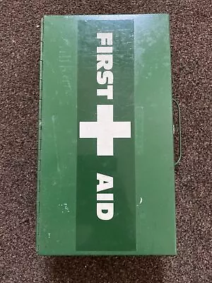 Vintage FASCO Metal First Aid Box With Contents Green Prompt UK Post • £20