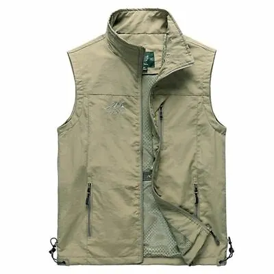 £42.66 • Buy Casual Vest Men Quick Dry Photographer Tactical Sleeveless Jacket Summer Outdoor