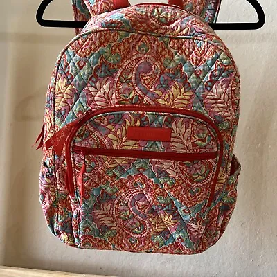 Vera Bradley Paisley In Paradise Campus Lightweight Backpack Red Floral • $36