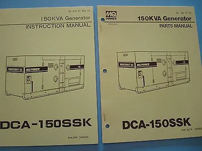 MQ Power 150KVA Generator  DCA-150SSK Instruction &  Parts Manuals S/n 340263 • $30.99