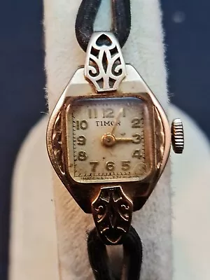 9ct.9K Antique Solid Gold Watch TIMOR - HANDLEY Swiss Made 17 Jewels  Working • $240